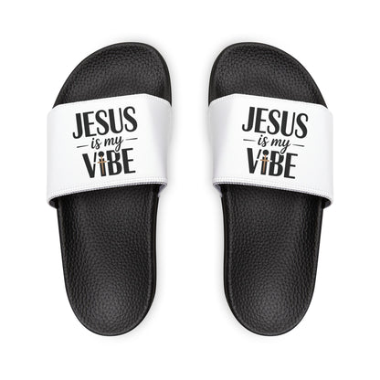 He is My Vibe Sandals, Men's Summer Slides, Casual Footwear, Poolside Fashion, Christian Gift, Vacation Essentials