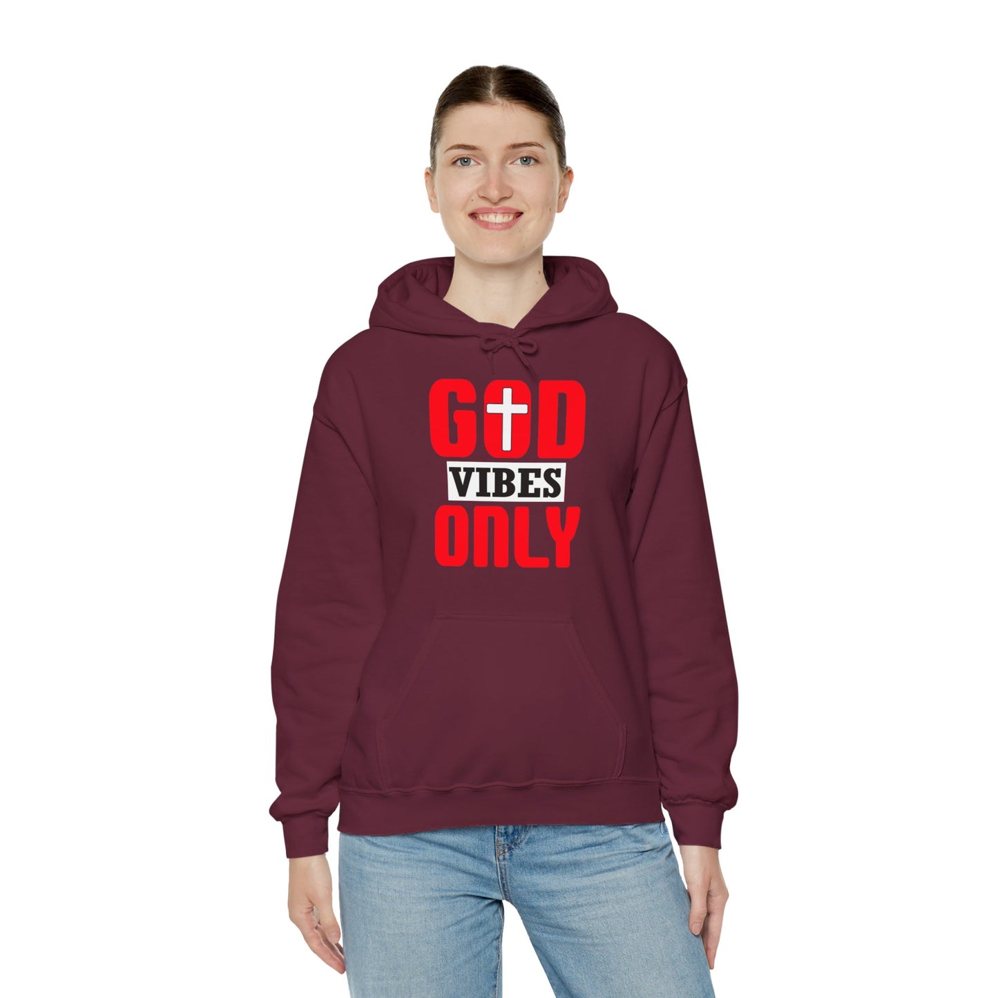 God Vibes Only Unisex Christian Hooded Pullover Sweatshirt