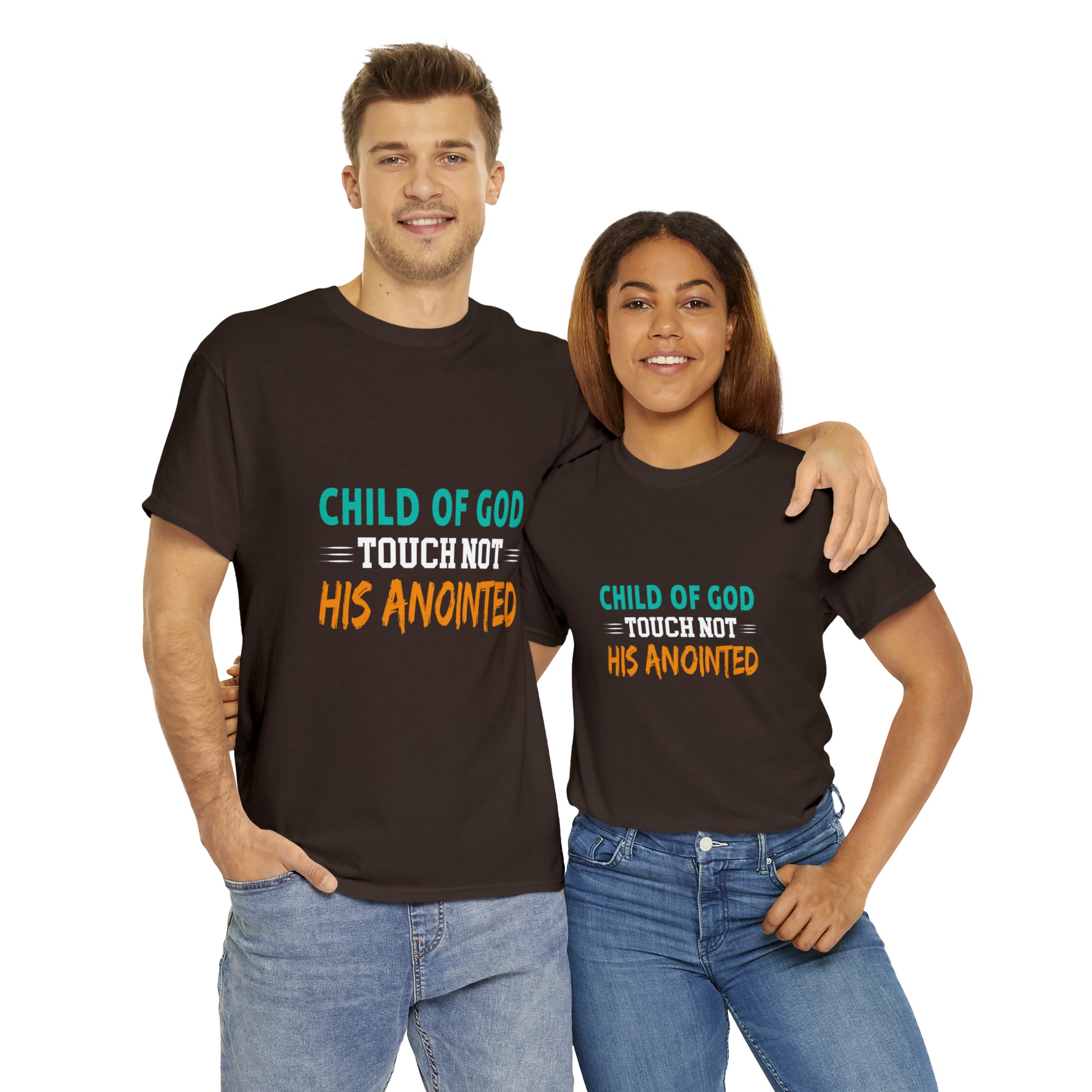 Child Of God Touch Not His Anointed Unisex Heavy Cotton Tee Printify