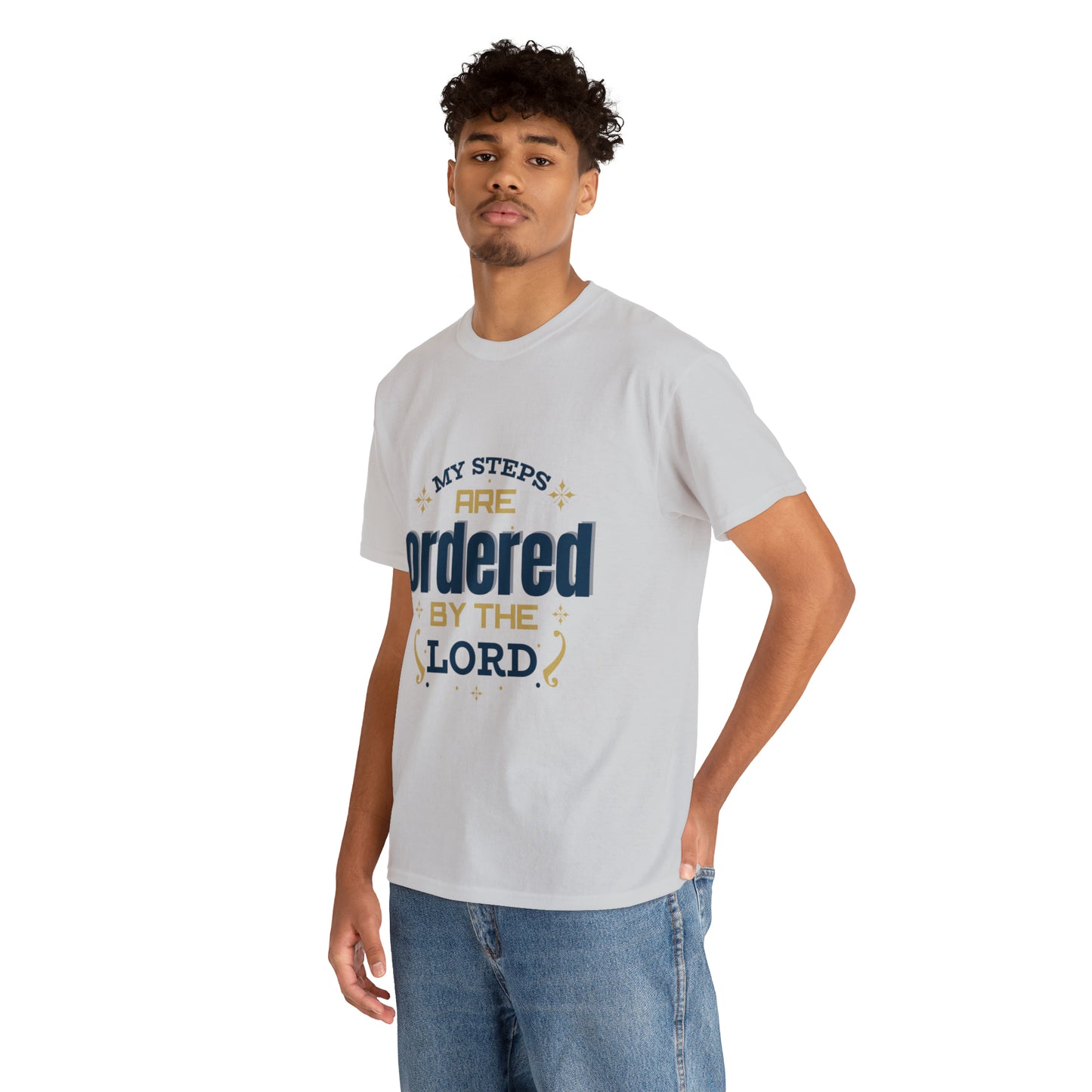 My Steps Are Ordered By The Lord Unisex Heavy Cotton Tee