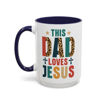 This Dad Loves Him Accent Coffee Mug - Perfect Gift for Father's Day and Christian Dads