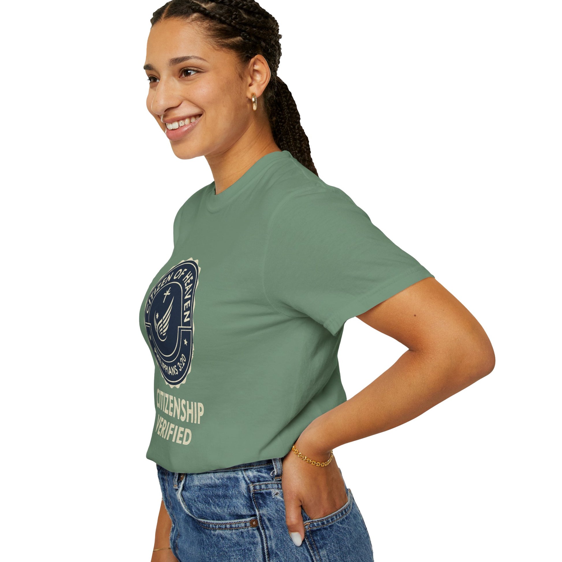 Citizen of Heaven T-shirt, Unisex Garment - Dyed Tee, Spiritual Gift, Christian Apparel, Faith - Based Fashion, Inspirational Top - ClaimedbyGodDesigns