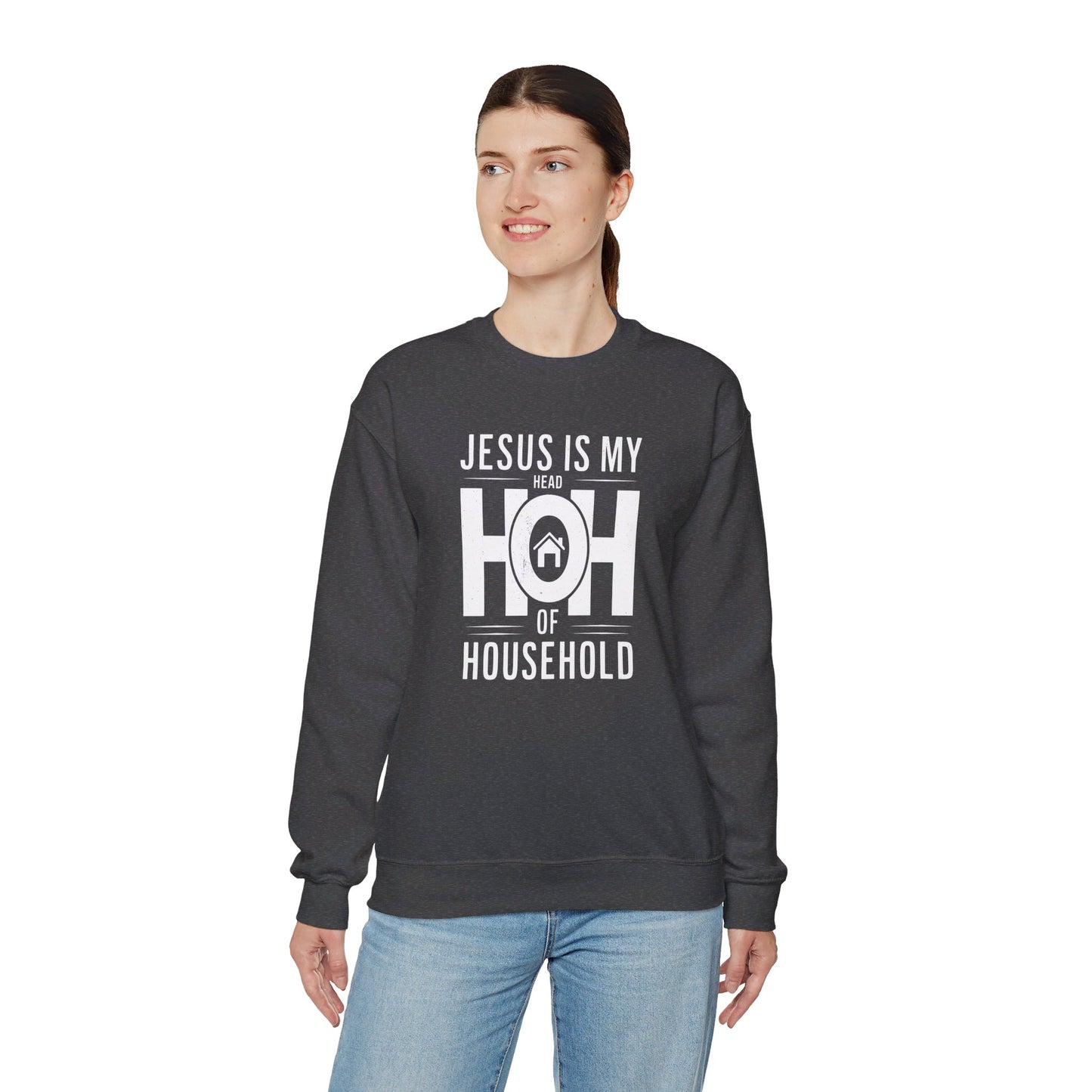 Jesus Is My Head Of Household HOH  Unisex Heavy Blend™ Crewneck Christian Sweatshirt