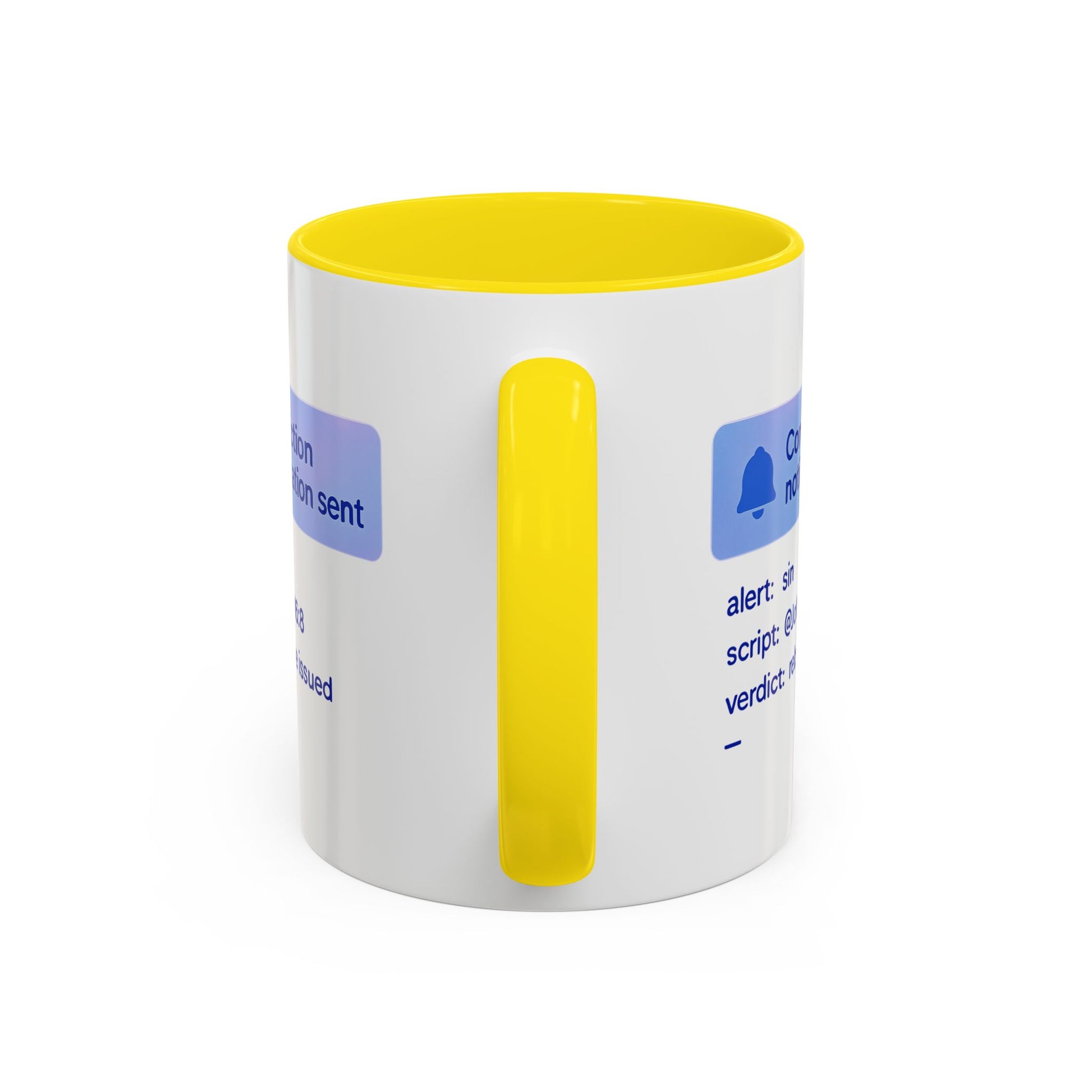 Conviction Notification Accent Coffee Mug - Unique Gift for Christians, Bible Study, Inspirational Drinkware, Alert and Verdict Theme - ClaimedbyGodDesigns