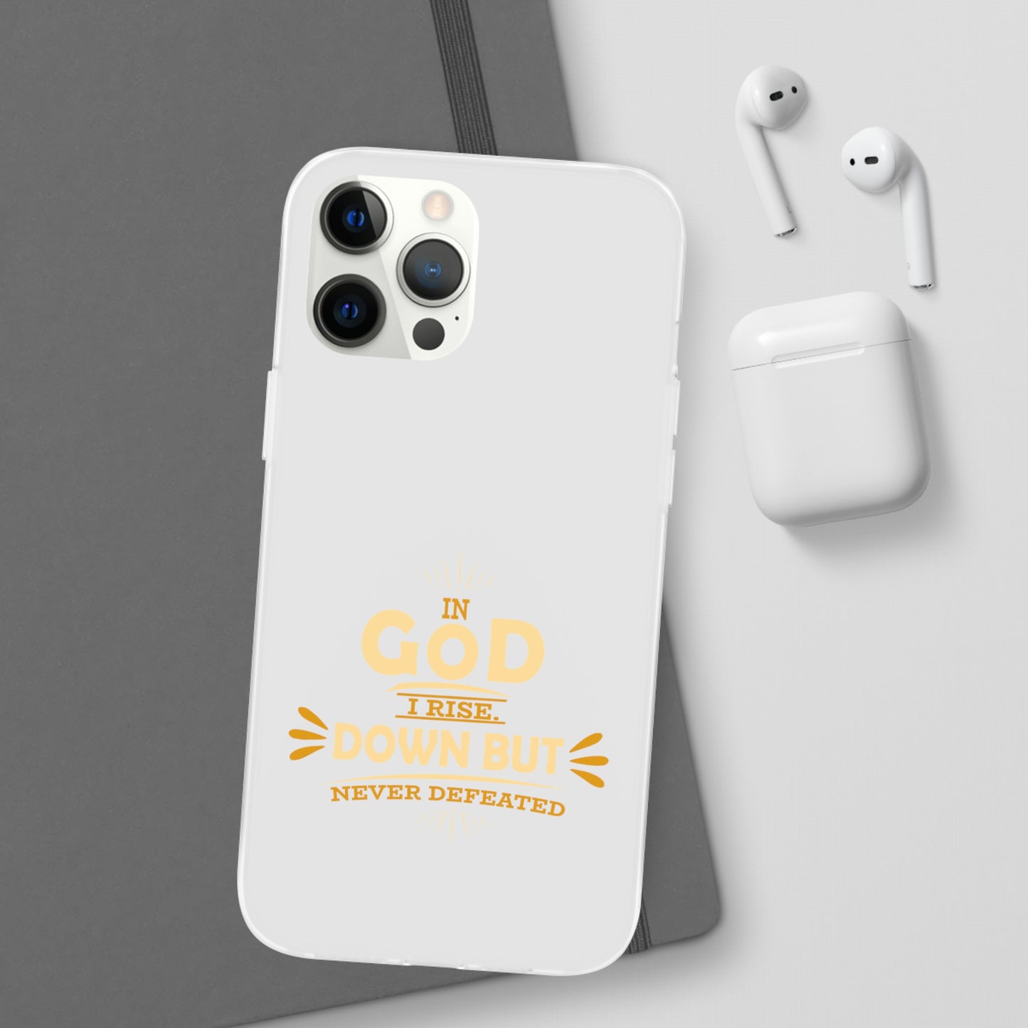 In God I Rise Down But Never Defeated  Flexi Phone Case