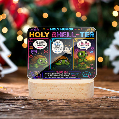 Holy Shell - Ter Christian Square Acrylic Nigh Light - Luminous Base - ClaimedbyGodDesigns