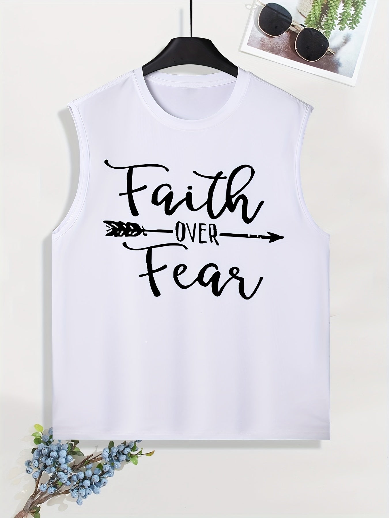 Faith Over Fear Men's Christian Tank Top claimedbygoddesigns
