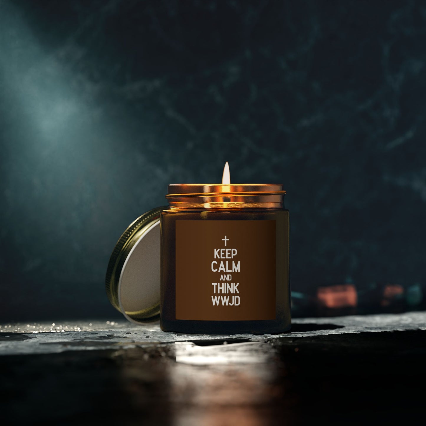 Keep Calm And Think What Would Jesus Do Christian Scented Candle (4oz, 9oz)