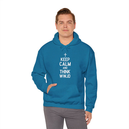 Keep Calm And Think What Would He Do (wwjd)Unisex Christian Hooded Pullover Sweatshirt