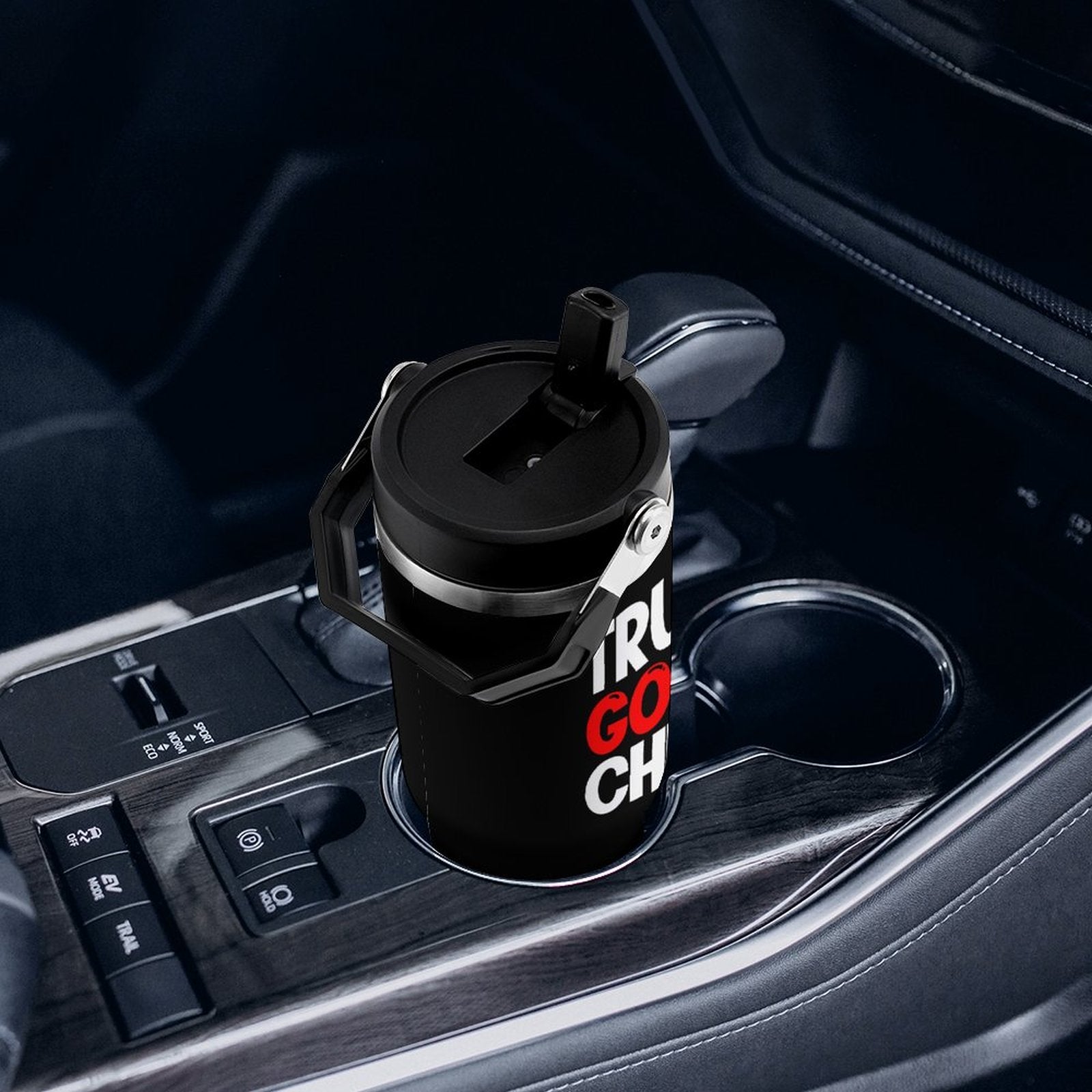 Trust Him And Chill Christian 30oz Car Tumbler with Handle - ClaimedbyGodDesigns