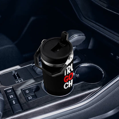 Trust Him And Chill Christian 30oz Car Tumbler with Handle - ClaimedbyGodDesigns