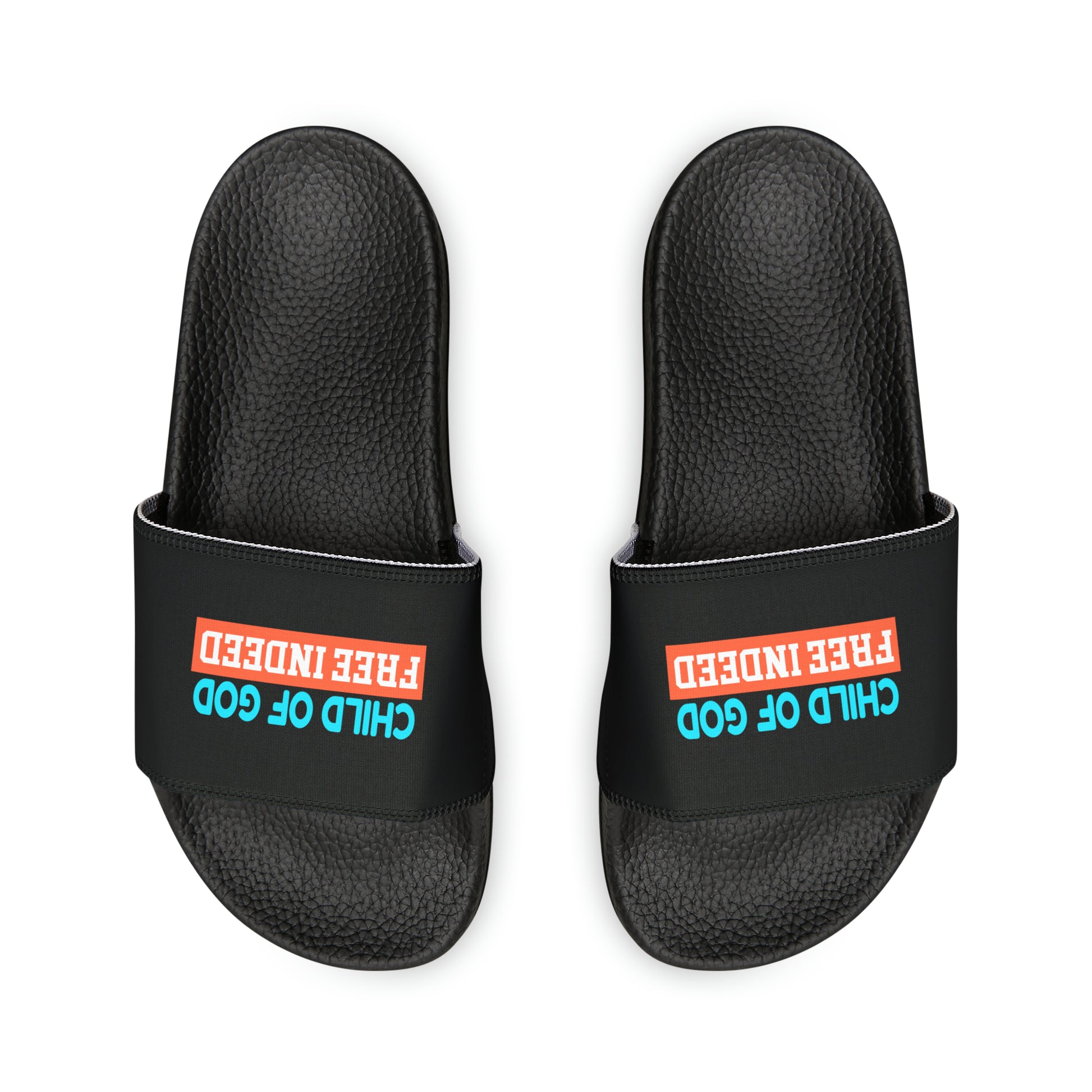 Child Of God Free Indeed Women's PU Christian Slide Sandals Printify