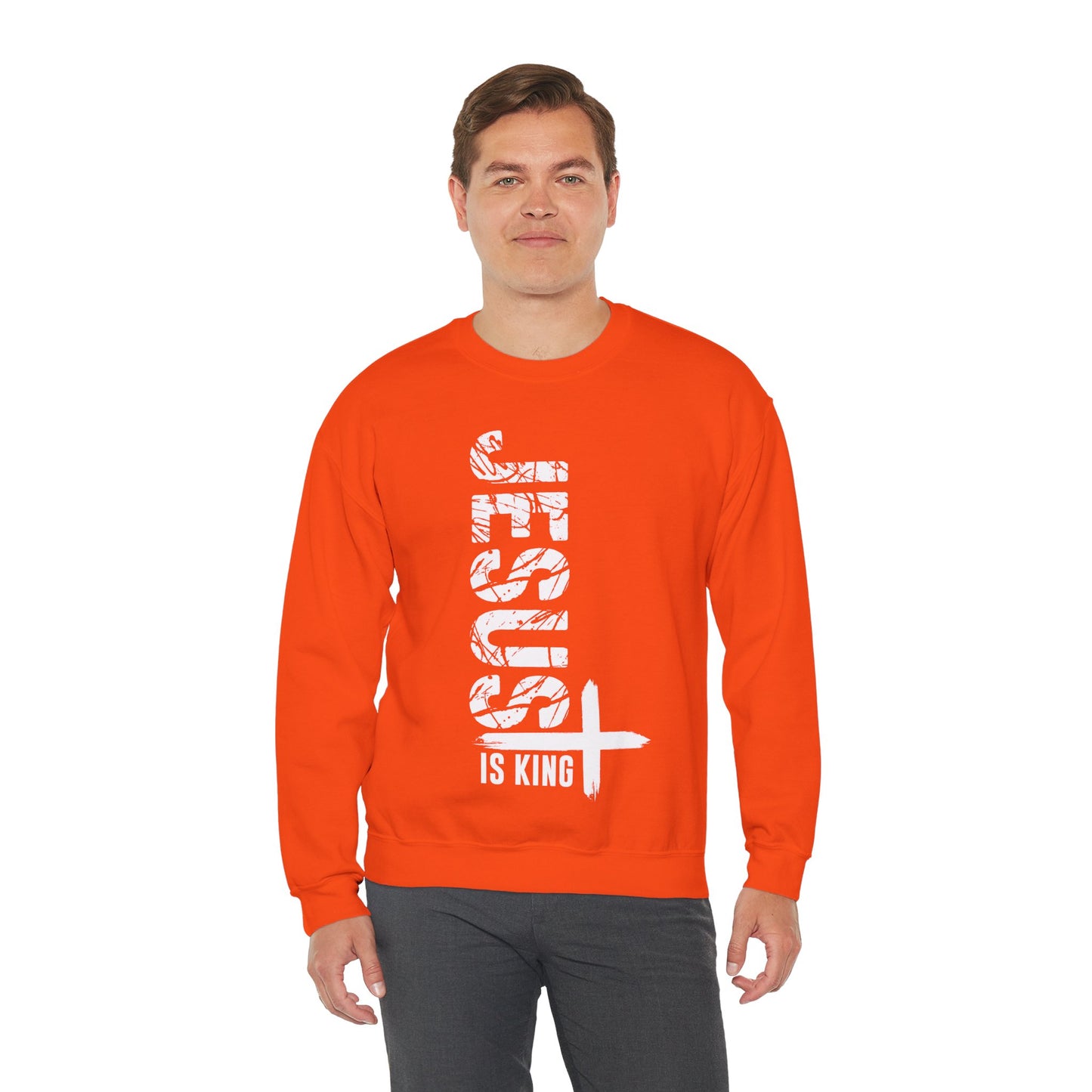 Jesus Is King Unisex Heavy Blend™ Crewneck Christian Sweatshirt