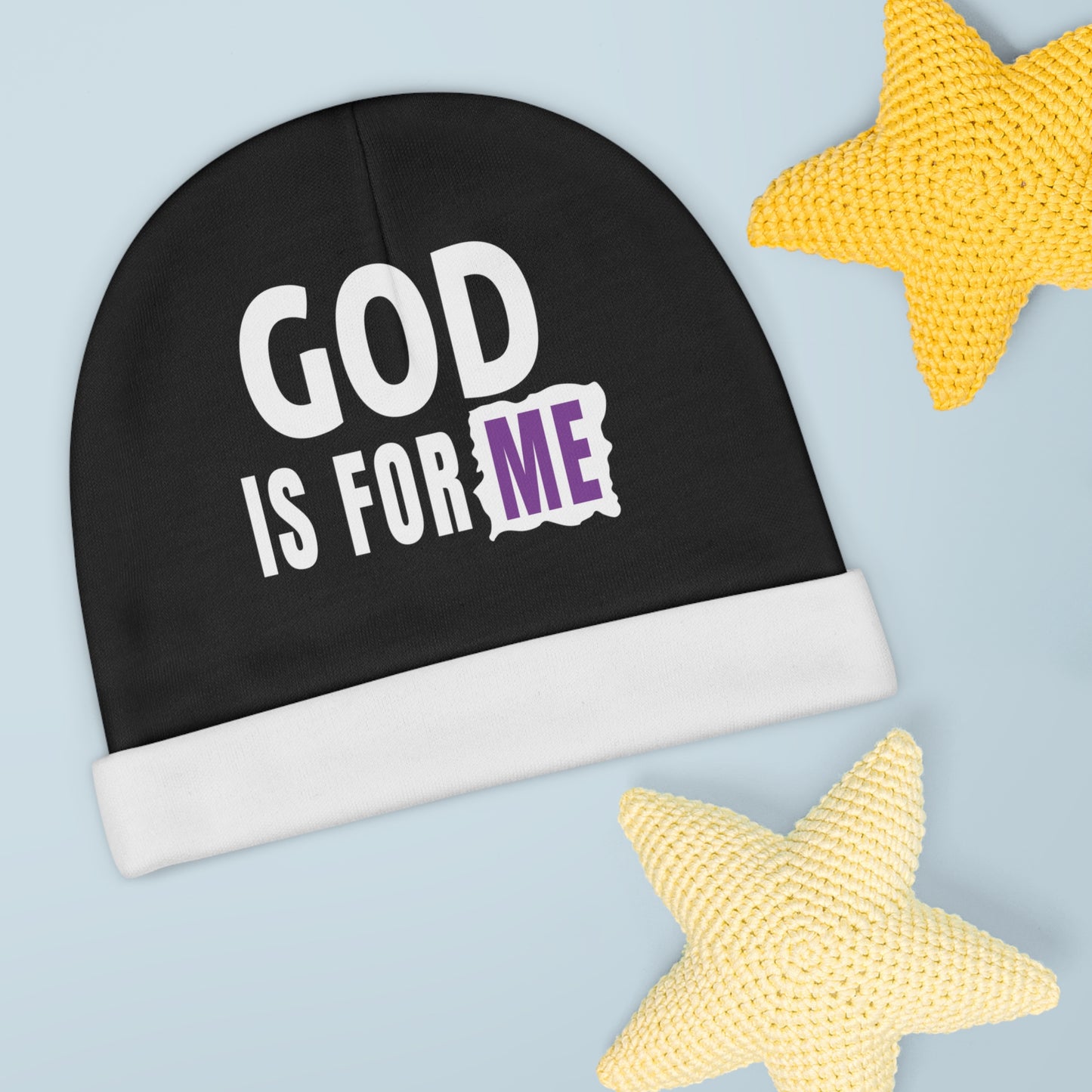 God Is For Me Baby Beanie (AOP) Printify