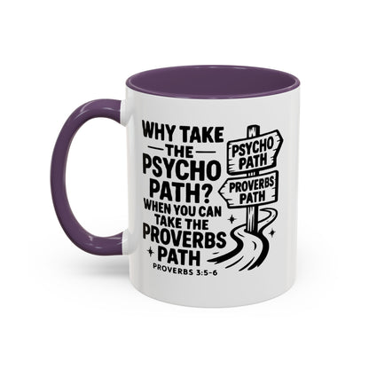 Inspirational Quote Accent Coffee Mug - Perfect Gift for Motivational Moments, Office Desk Essentials, Christian Gifts, Proverbs 3:5-6