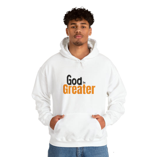 God Is Greater Christian Unisex Pull On Hooded sweatshirt Printify