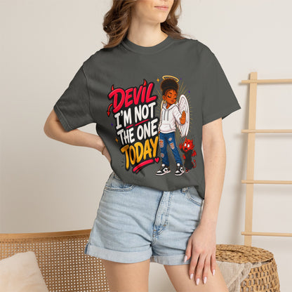 Devil I'm Not the One Today T-Shirt — Funny Angel vs Devil Graphic Tee - ClaimedbyGodDesigns