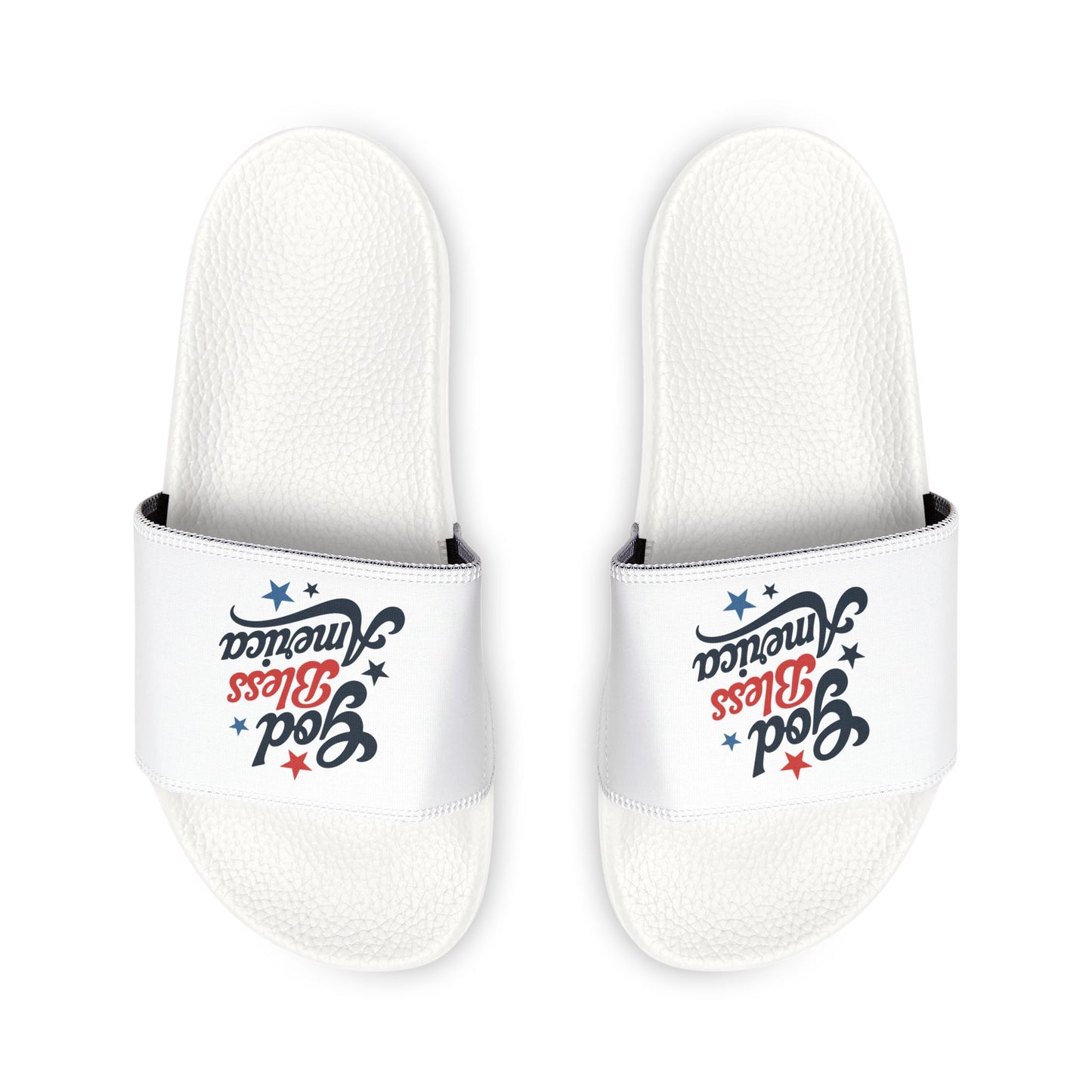 Youth Bless America Sandals, Removable-Strap Sandals for Kids, Summer Flip Flops, Patriotic Footwear, Memorial Day Slides