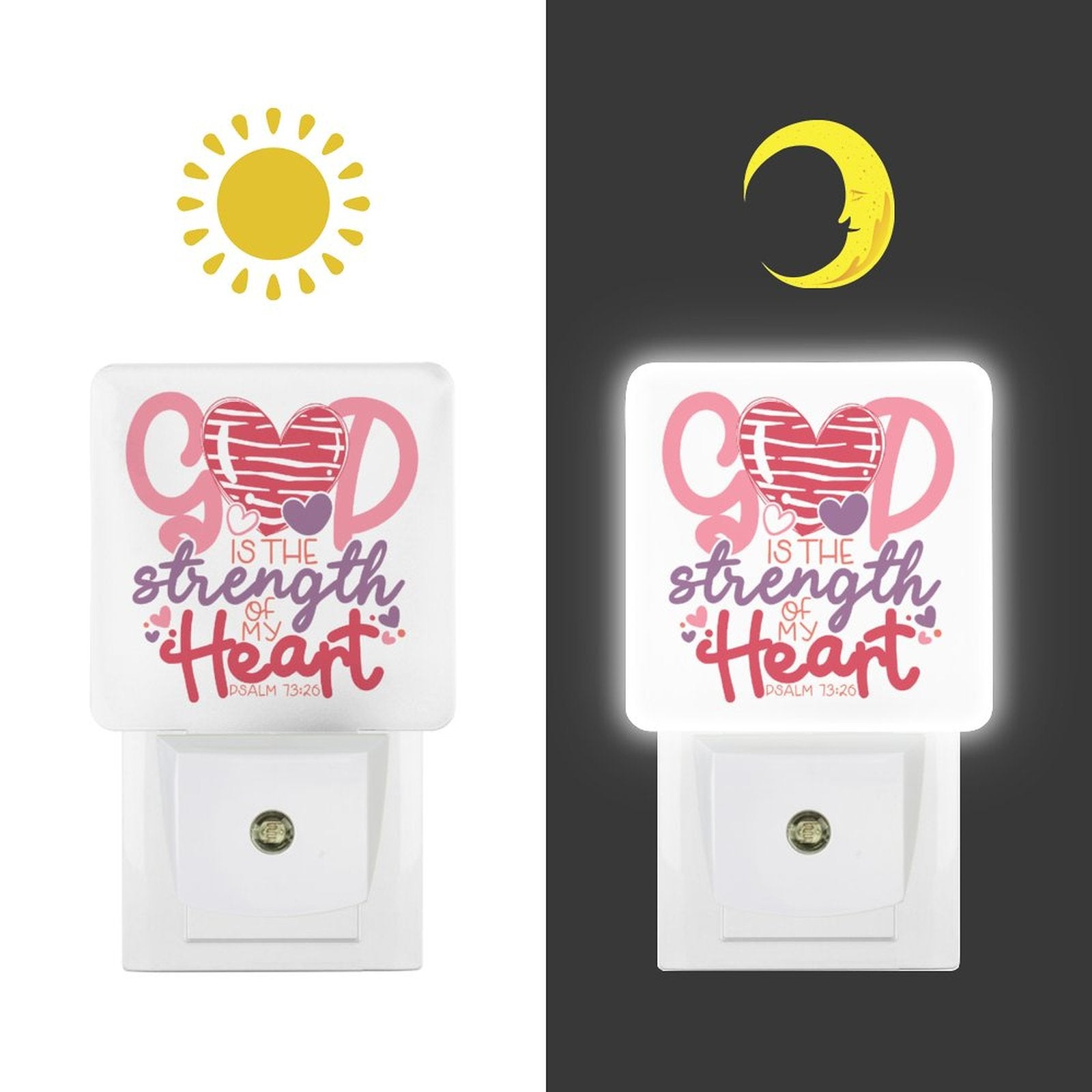 He Is My Strength Christian Night Light For Kids - ClaimedbyGodDesigns