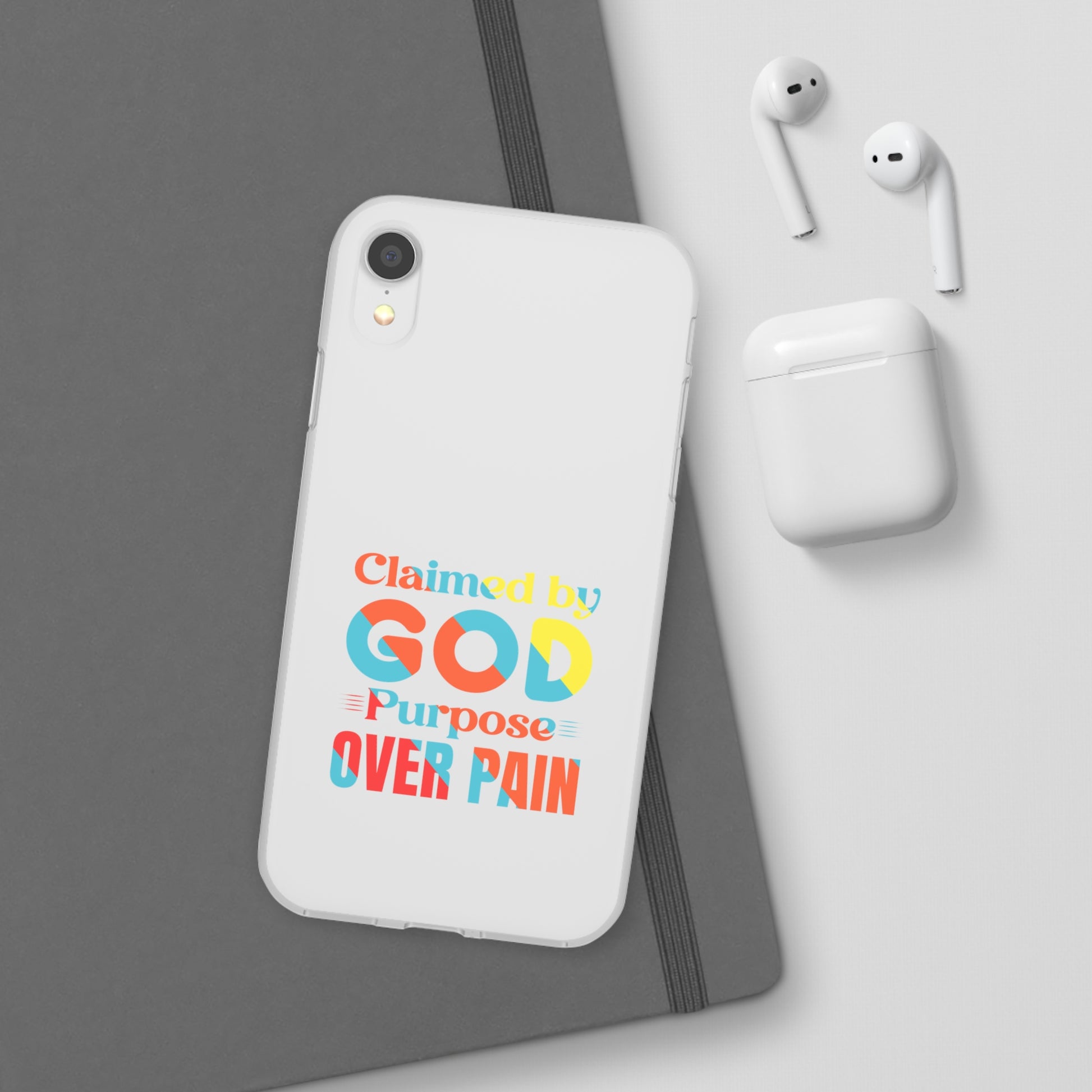 Claimed By God Purpose Over Pain Christian Flexi Phone Case Printify