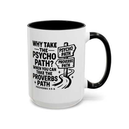 Inspirational Quote Accent Coffee Mug - Perfect Gift for Motivational Moments, Office Desk Essentials, Christian Gifts, Proverbs 3:5-6