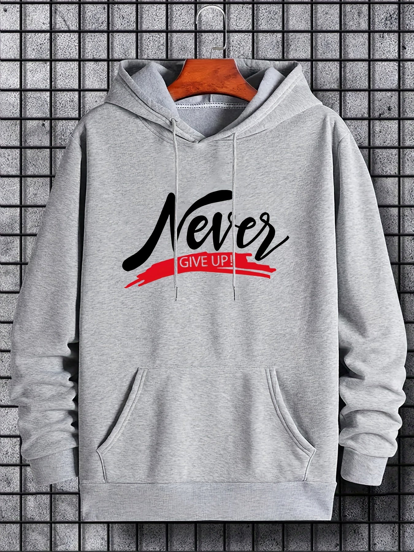 Never Give Up (2) Men’s Christian Pullover Hooded Sweatshirt claimedbygoddesigns
