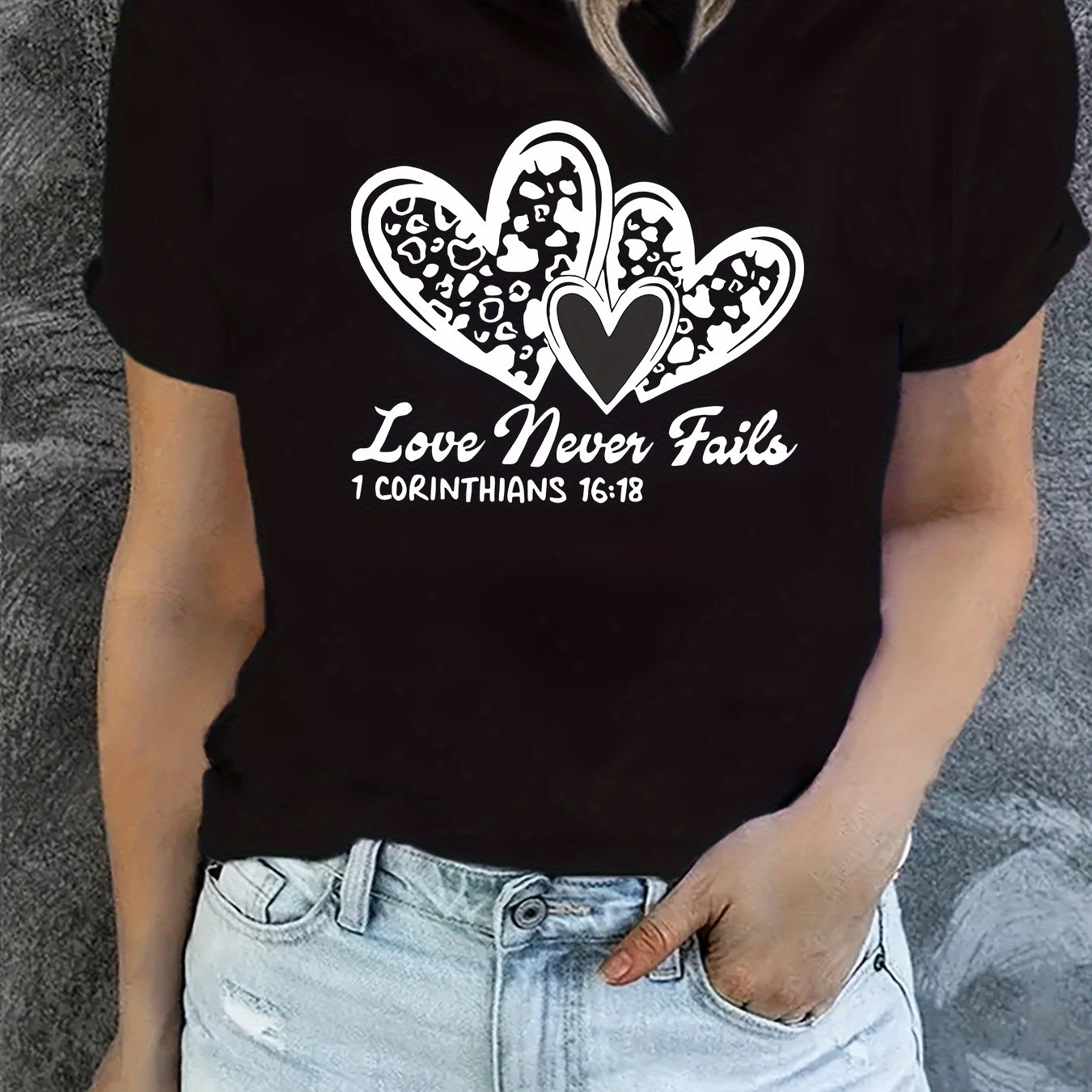 Love Never Fails Women's Christian T-shirt claimedbygoddesigns