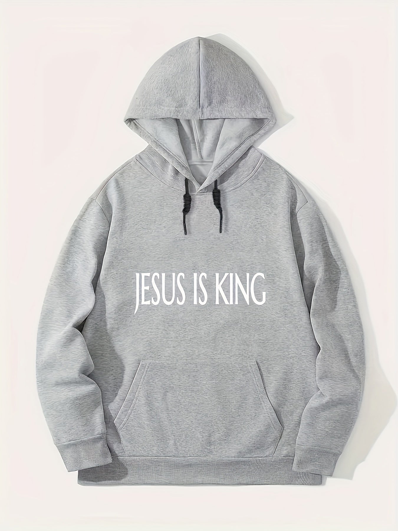 JESUS IS KING Men's Christian Pullover Hooded Sweatshirt claimedbygoddesigns