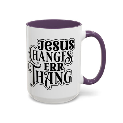 Inspirational Coffee Accent Mug - "He Changes Err Thang" - Perfect for Devotion and Gifts