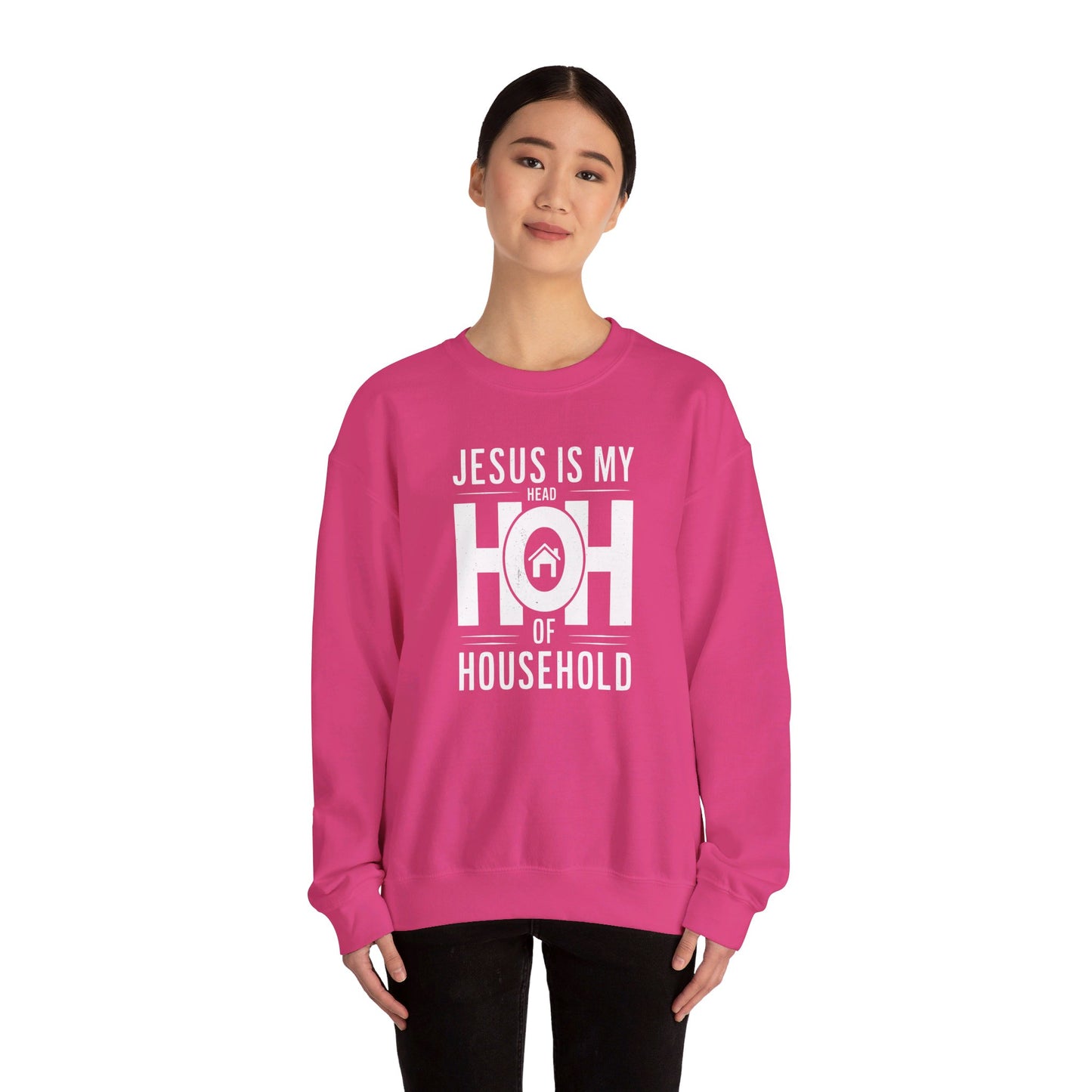 Jesus Is My Head Of Household HOH  Unisex Heavy Blend™ Crewneck Christian Sweatshirt