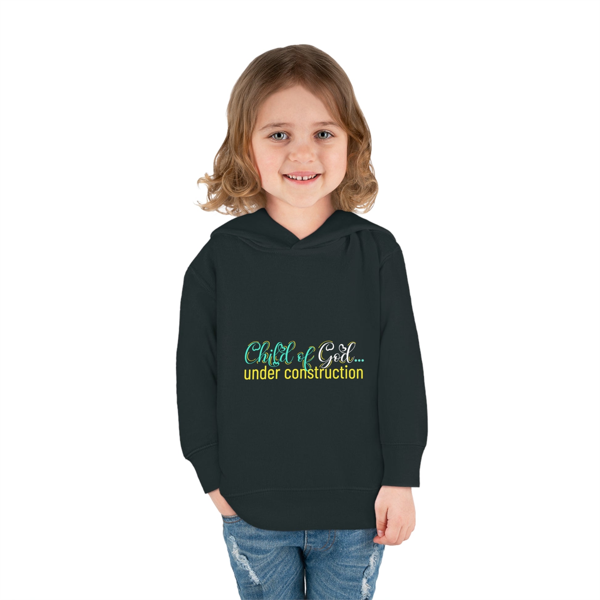 Child Of God Under Construction Toddler Christian Pullover Fleece Hoodie Printify