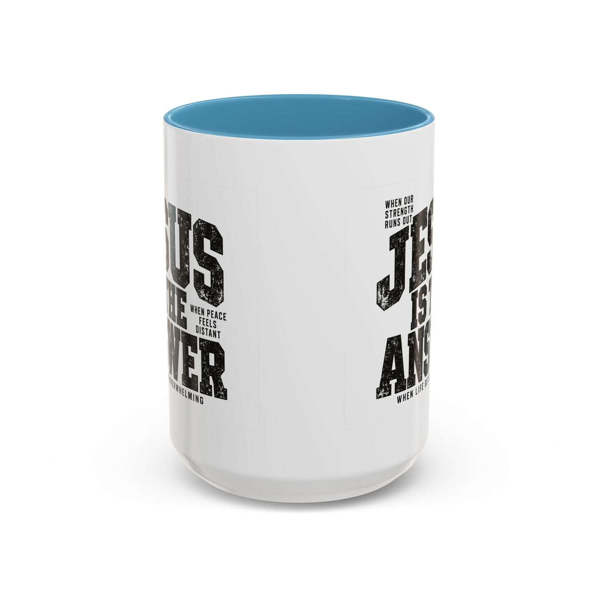 Jesus Is the Answer Christian coffee mug, view 5