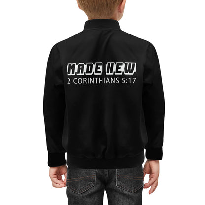 Made New  2 Corinthians 5:17 Kids' Christian Bomber Jacket with Pockets