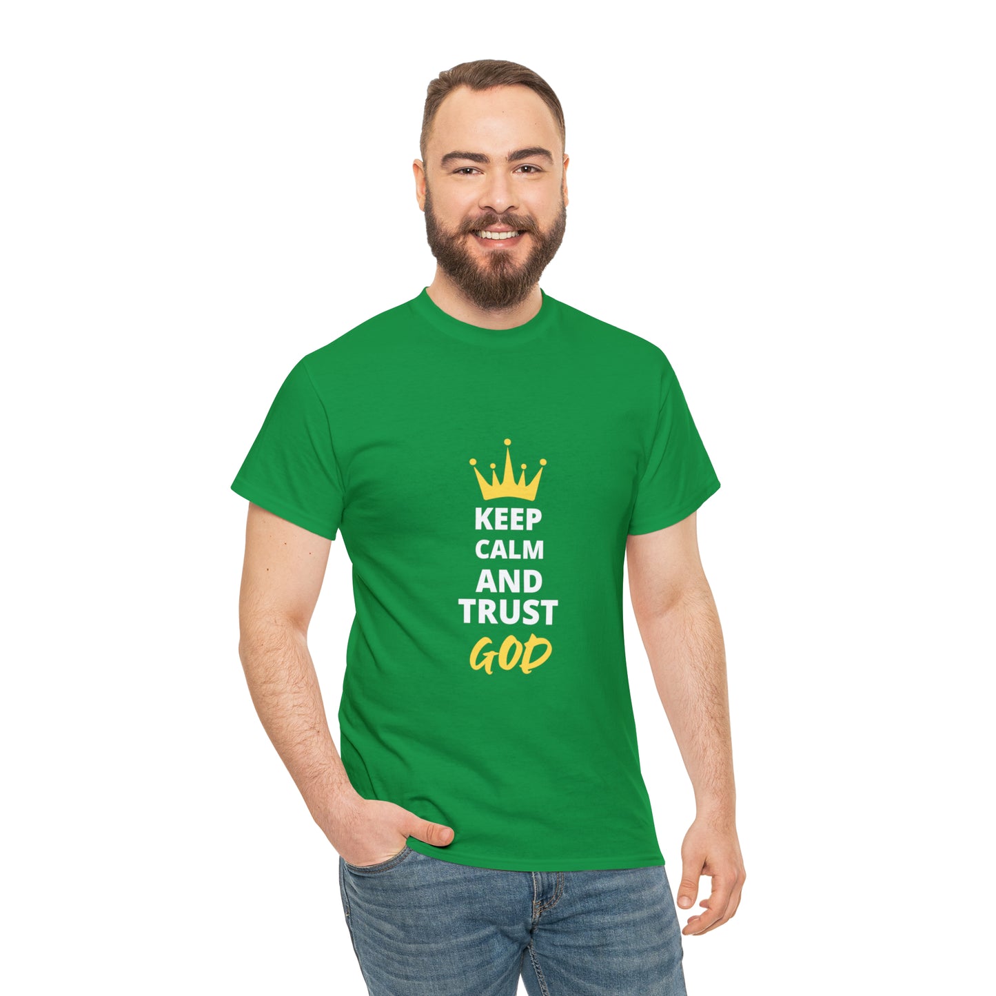 Keep Calm And Trust God Unisex Heavy Cotton Tee Printify