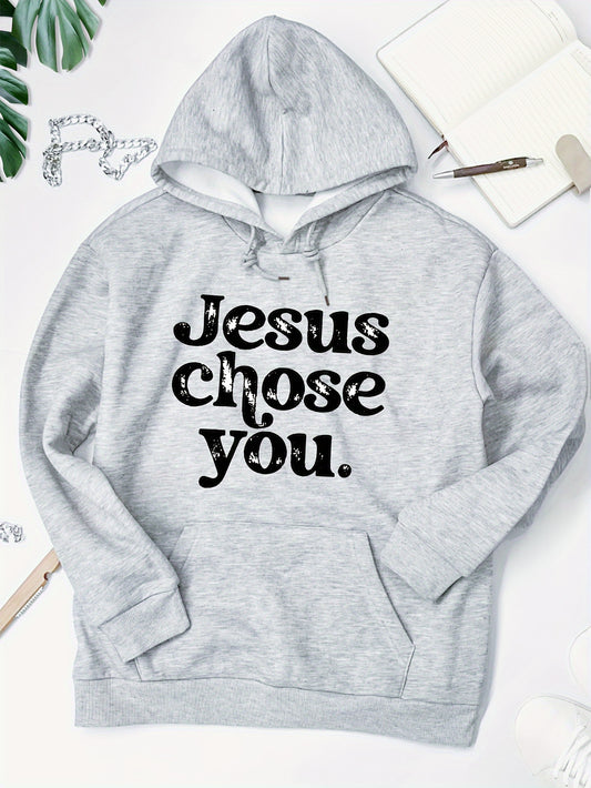 Jesus Chose You Women's Christian Pullover Hooded Sweatshirt claimedbygoddesigns