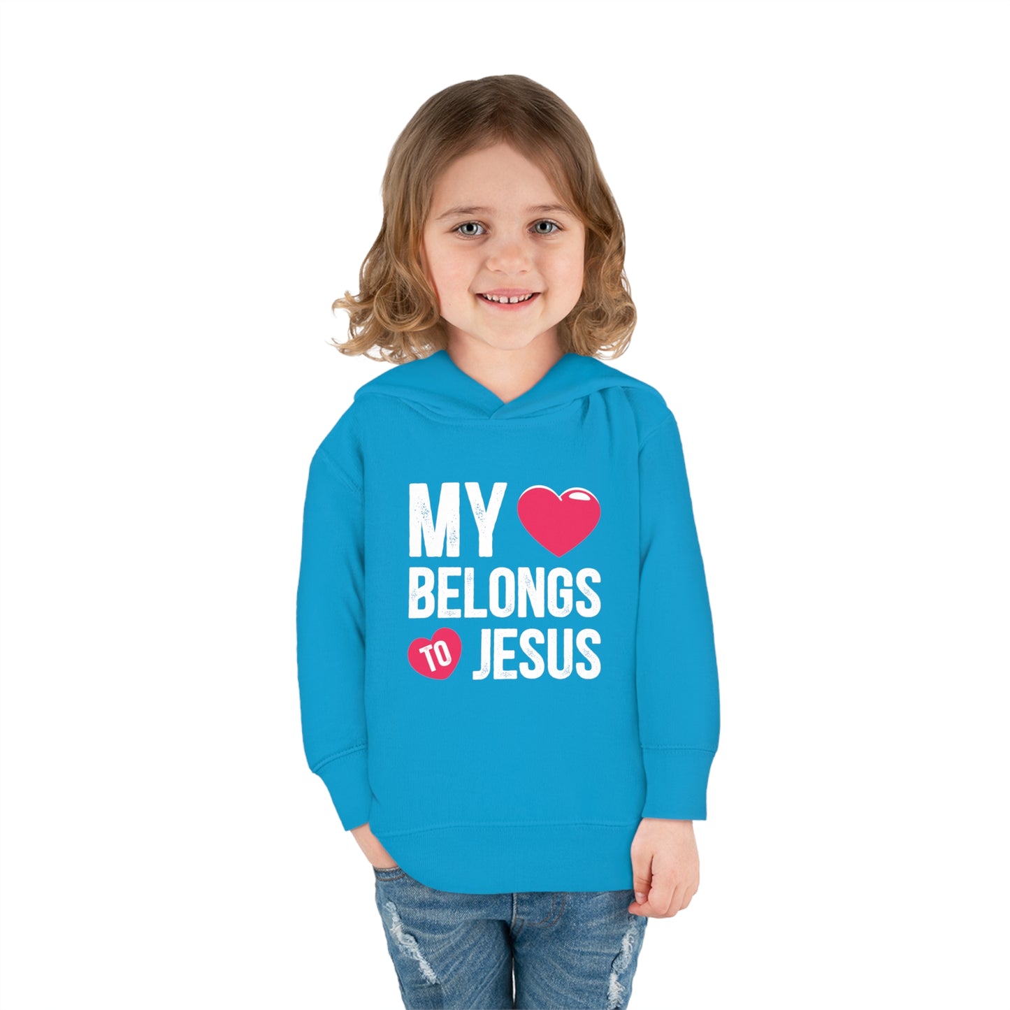 My Heart Belongs To Jesus Christian Toddler Pullover Fleece Hooded Sweatshirt