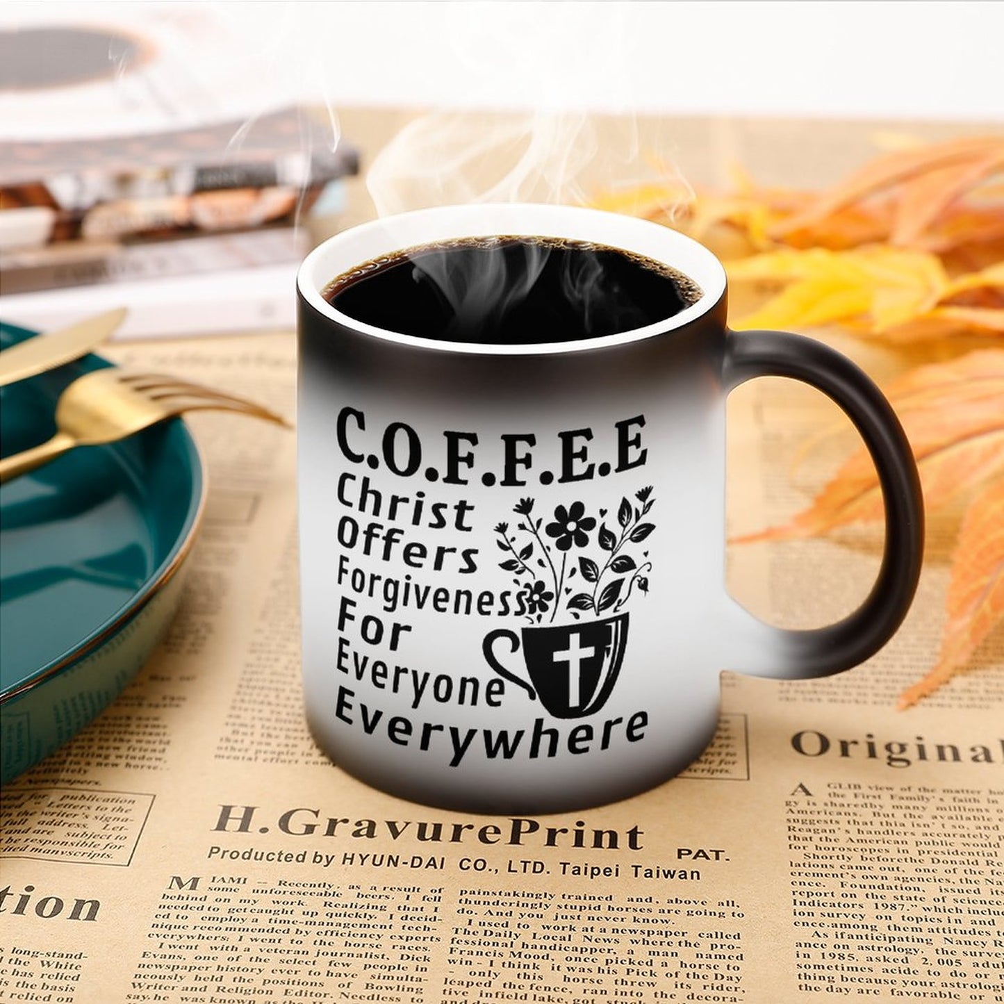 Coffee Christ Offers Forgiveness For Everyone Everywhere Christian Color Changing Mug (Dual-sided )