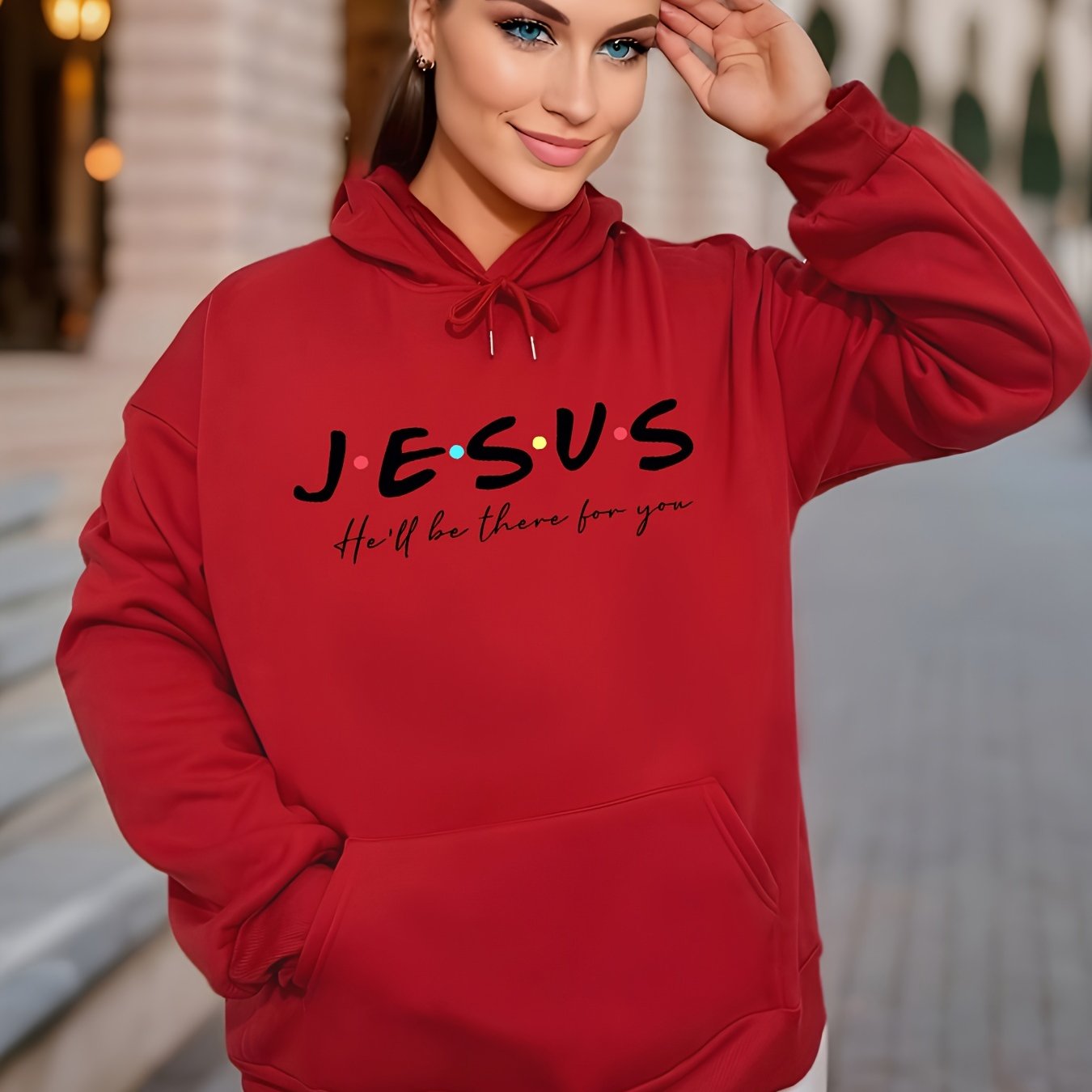 Jesus He'll Be There For You Women's Christian Pullover Hooded Sweatshirt claimedbygoddesigns