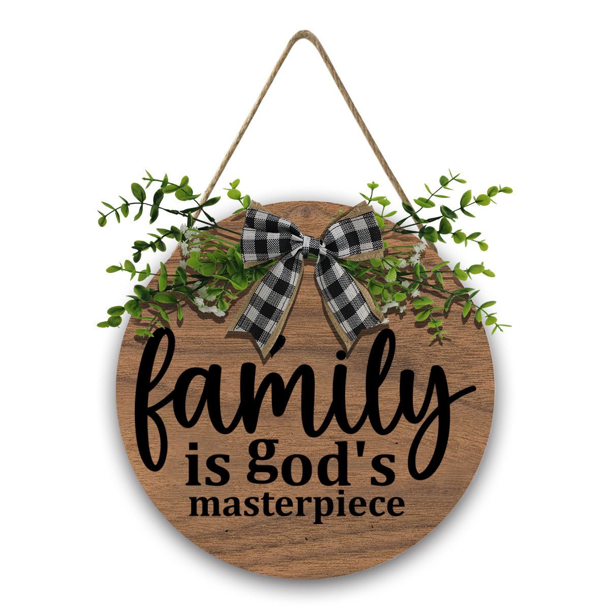 Family Is His Masterpiece Christian Wooden Hanging Sign - ClaimedbyGodDesigns