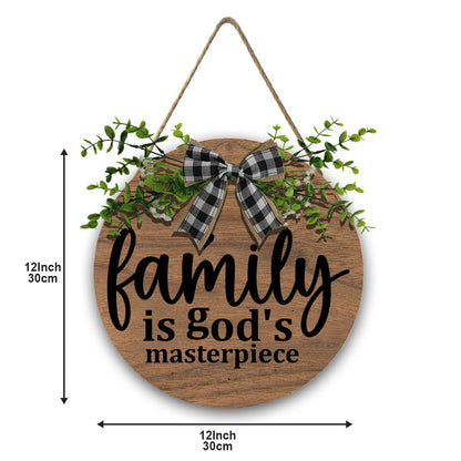 Family Is His Masterpiece Christian Wooden Hanging Sign - ClaimedbyGodDesigns