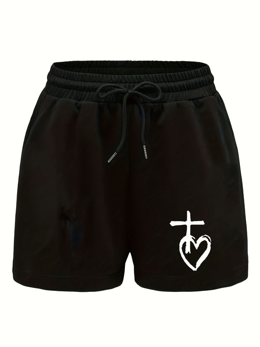 Cross In Heart Women's Christian Shorts claimedbygoddesigns