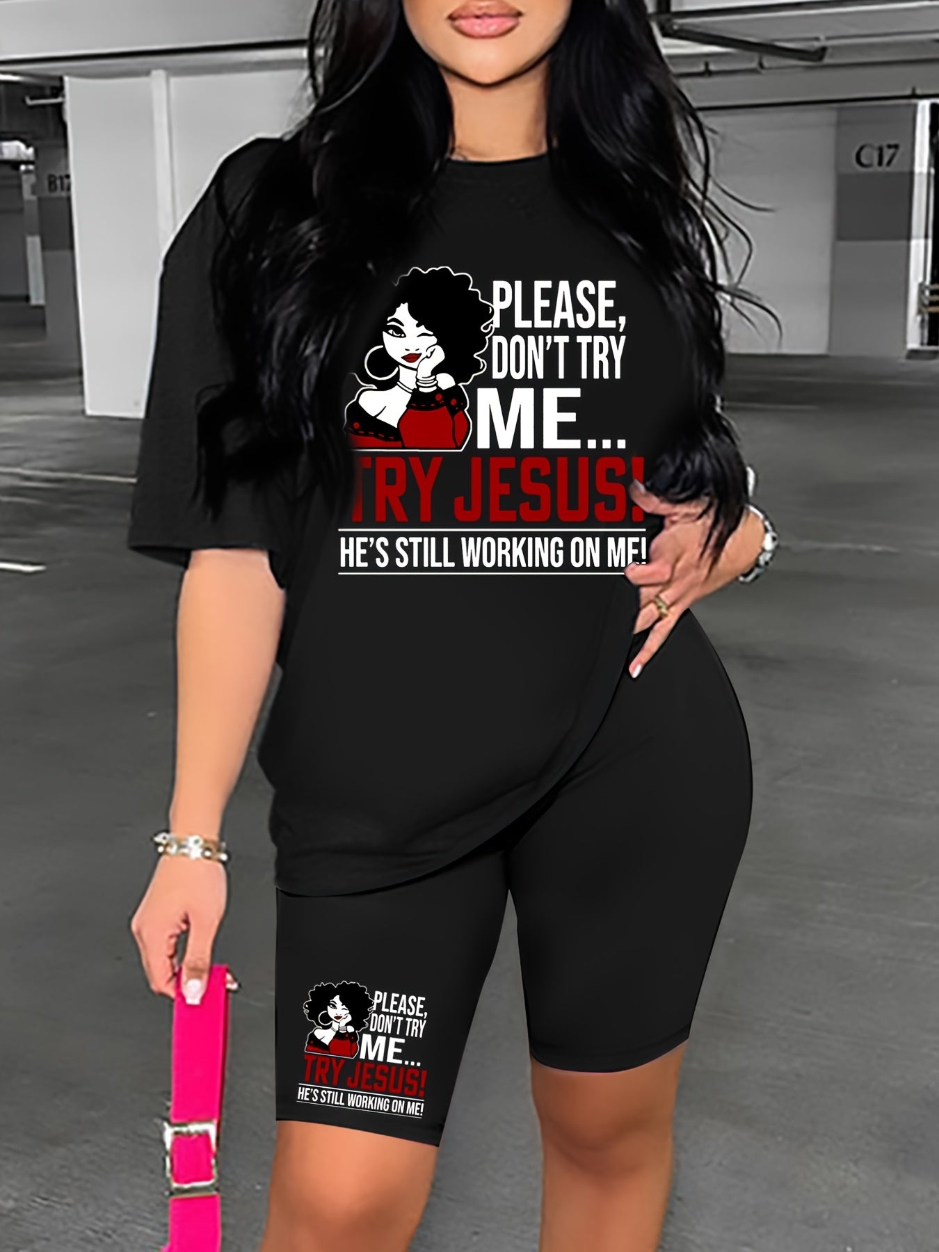 Please Don't Try Me Try Jesus Women's Christian Casual Outfit claimedbygoddesigns