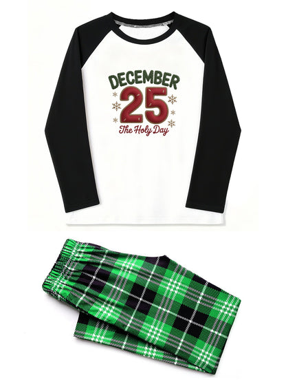 December 25 Unisex Adult Christian Christmas Plaid Pajamas