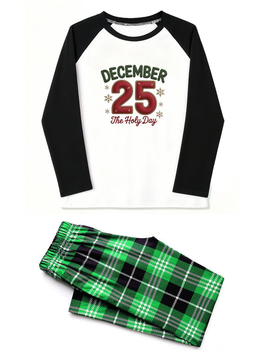 December 25 Unisex Adult Christian Christmas Plaid Pajamas