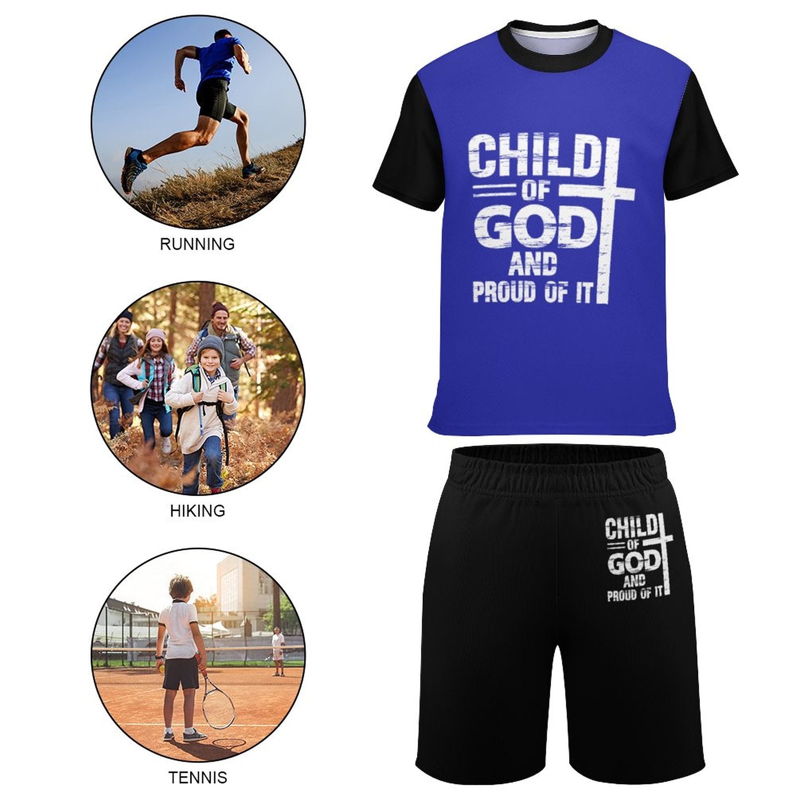 Child Of God And Proud Of It Christian Summer Casual Outfit Shorts Set SALE-Personal Design