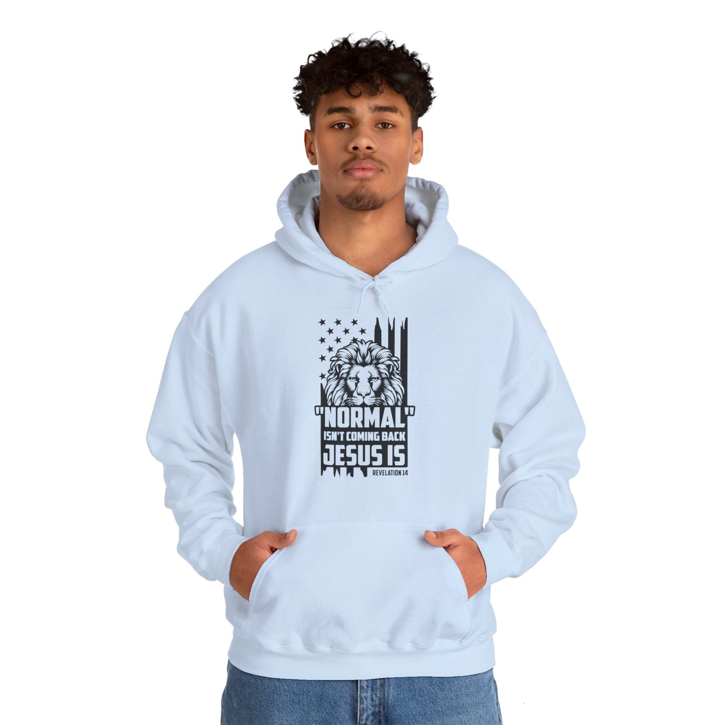 Normal Isn't Coming Back Jesus Is American Patriotic Christian Unisex Hooded Pullover Sweatshirt