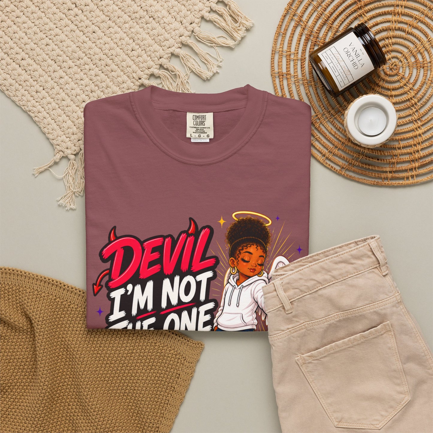 Devil I'm Not the One Today T-Shirt — Funny Angel vs Devil Graphic Tee - ClaimedbyGodDesigns