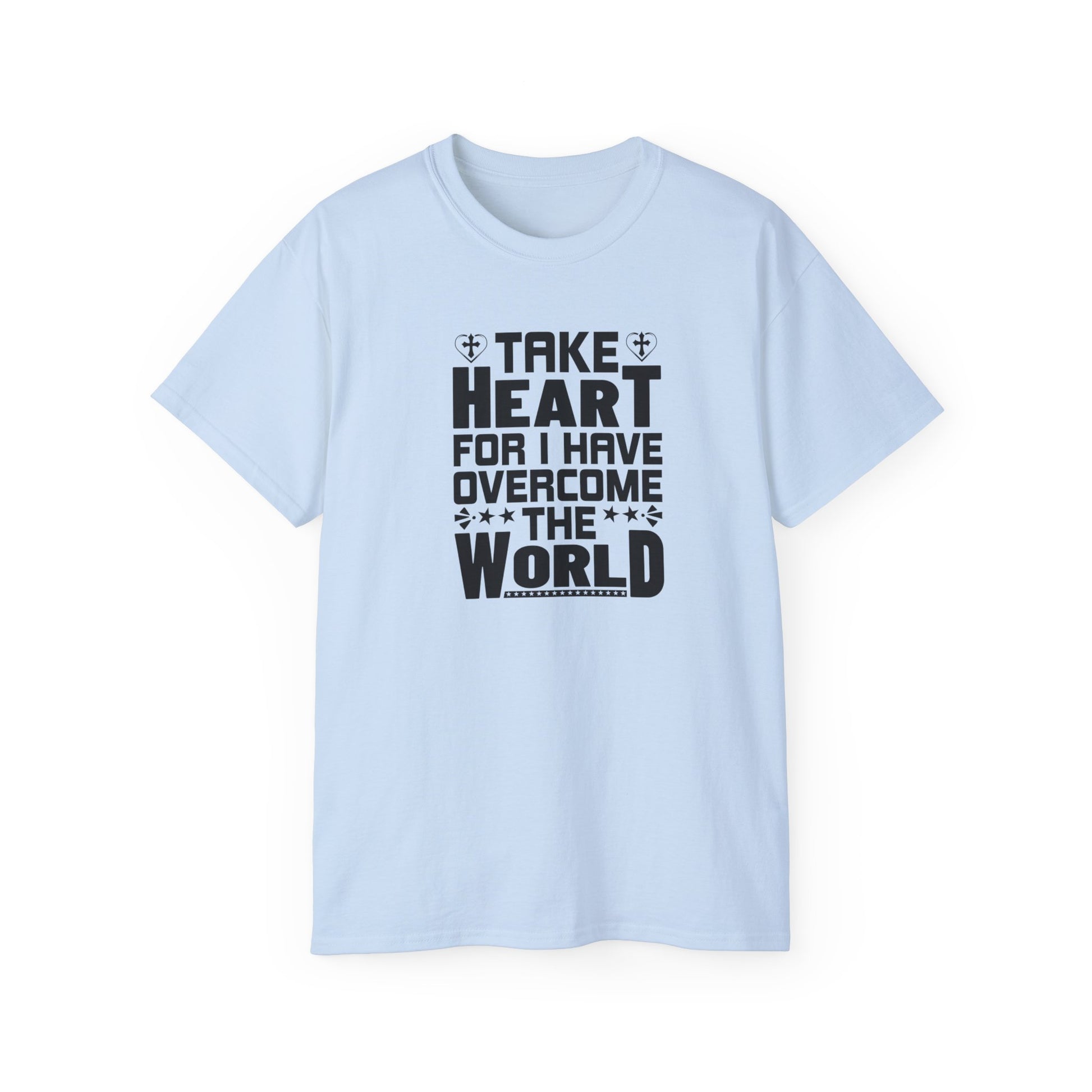 Take Heart For I Have Overcome The World Unisex Christian Ultra Cotton Tee Printify