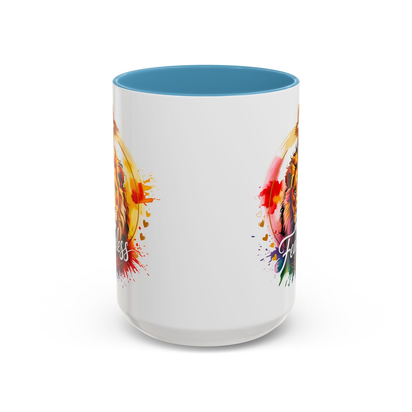 Fearless in Faith Lion Coffee Accent Mug - 11oz & 15oz Inspirational Drinkware