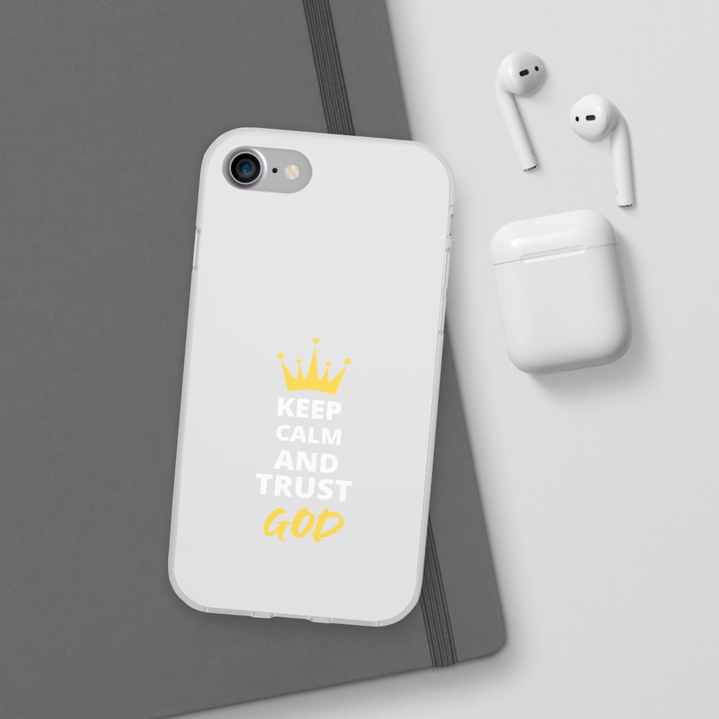 Keep Calm And Trust God Christian Flexi Phone Case Printify